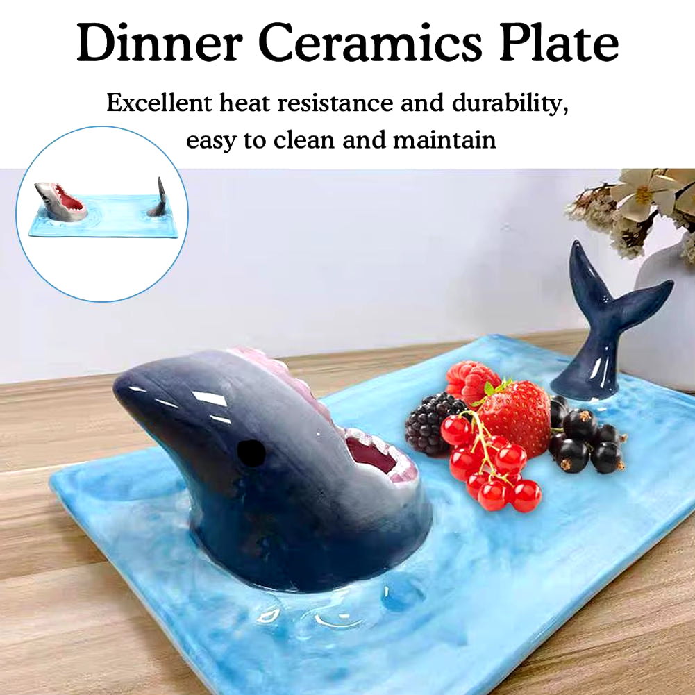 Shark Ceramic Plate Dumpling Plate