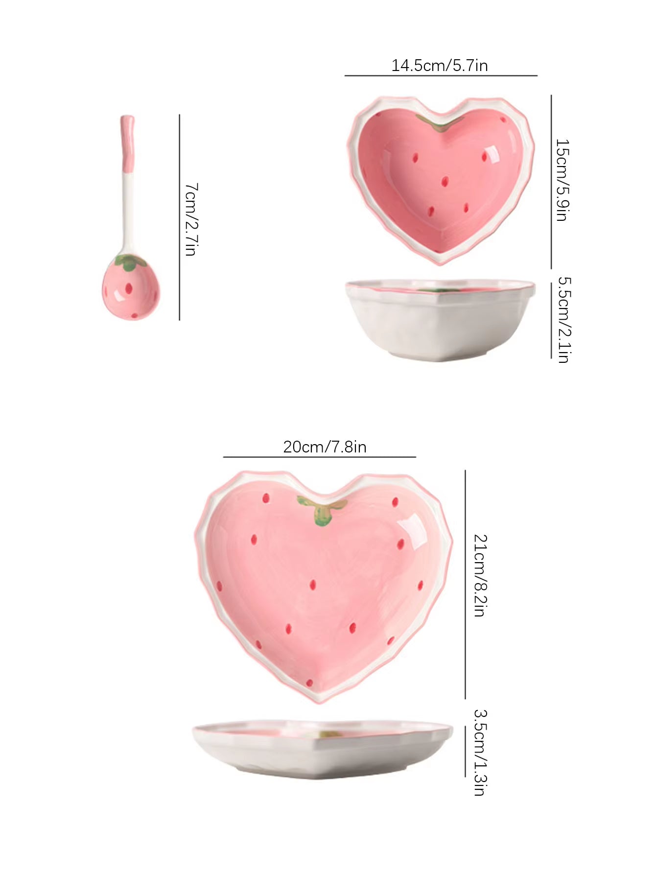 3Pcs Strawberry Bowl